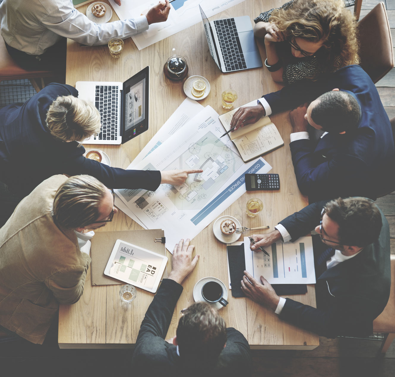 Top Angle of a Conference Room with Business People